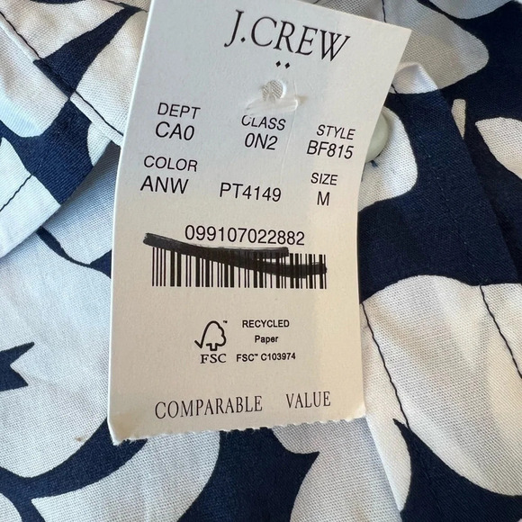 NWT J Crew Factory Sleeveless Cotton Poplin Shirt In Signature Fit, Size… - Picture 5 of 6